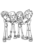 A coloring page of monster buster club